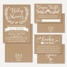 Kraft and White Floral Baby Shower Invitation Suite Printable Template