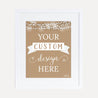 Kraft and White Floral Baby Shower Custom Sign Printable Template