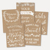 Kraft and White Floral Baby Shower Sign Bundle Printable Template