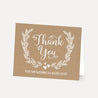 Kraft and White Floral Baby Shower Thank You Card Printable Template