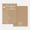 Kraft and White Floral Baby Shower Wishes Card Printable Template