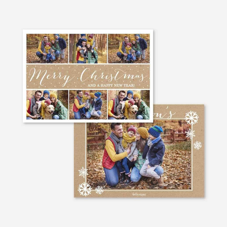 Kraft White Dots Christmas Card Printable Template