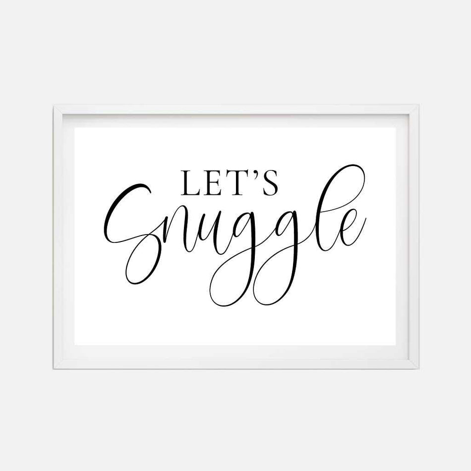 Let's Snuggle Wall Art Master Bedroom Decor Sign Printable Template