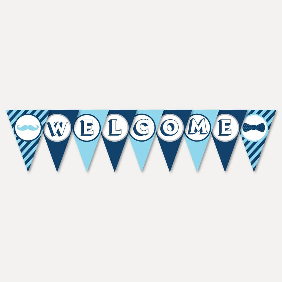 Little Man Baby Shower Banner Printable Template