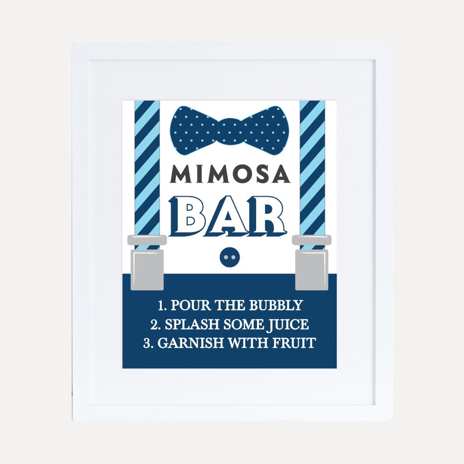 Little Man Baby Shower Mimosa Sign Printable Template