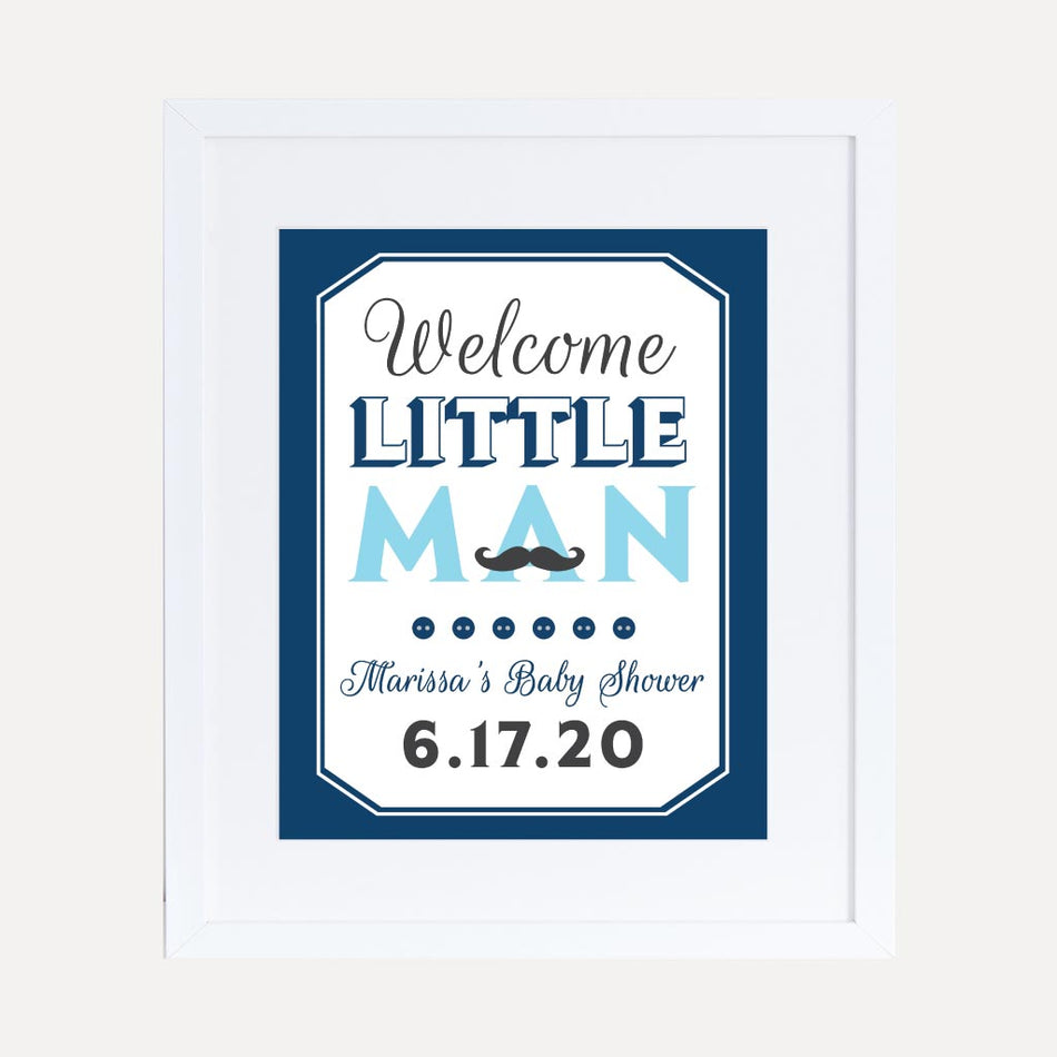 Little Man Baby Shower Welcome Sign Printable Template