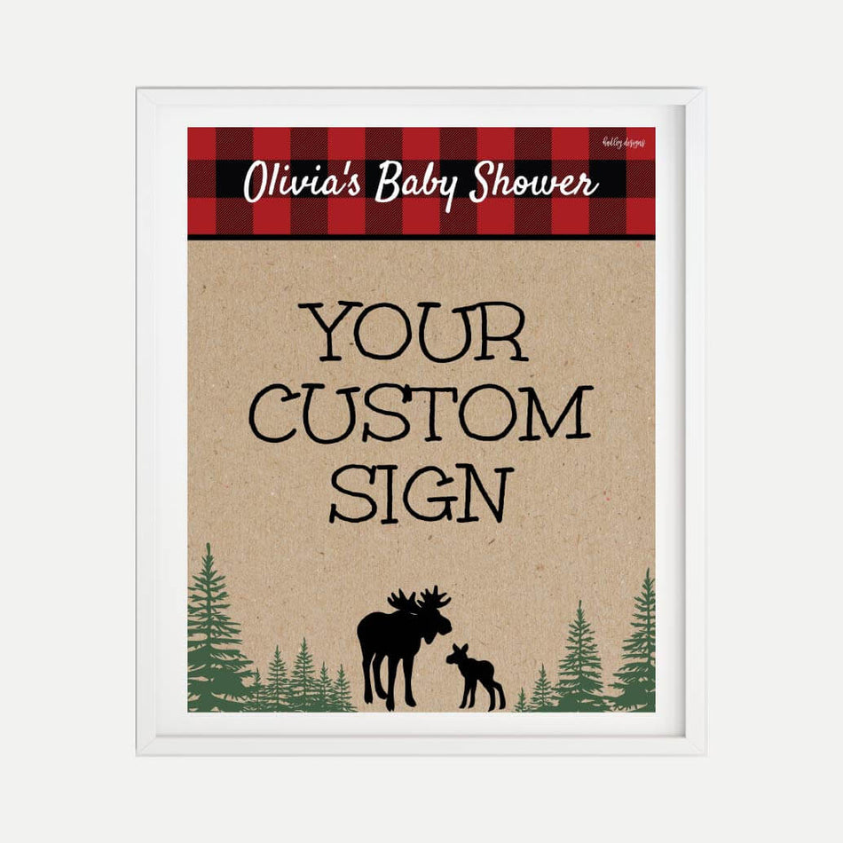 Printable Lumberjack Baby Shower Custom Sign Template | Hadley Designs ...