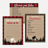 Lumberjack Baby Shower Prediction Advice Wishes Bundle Printable Template