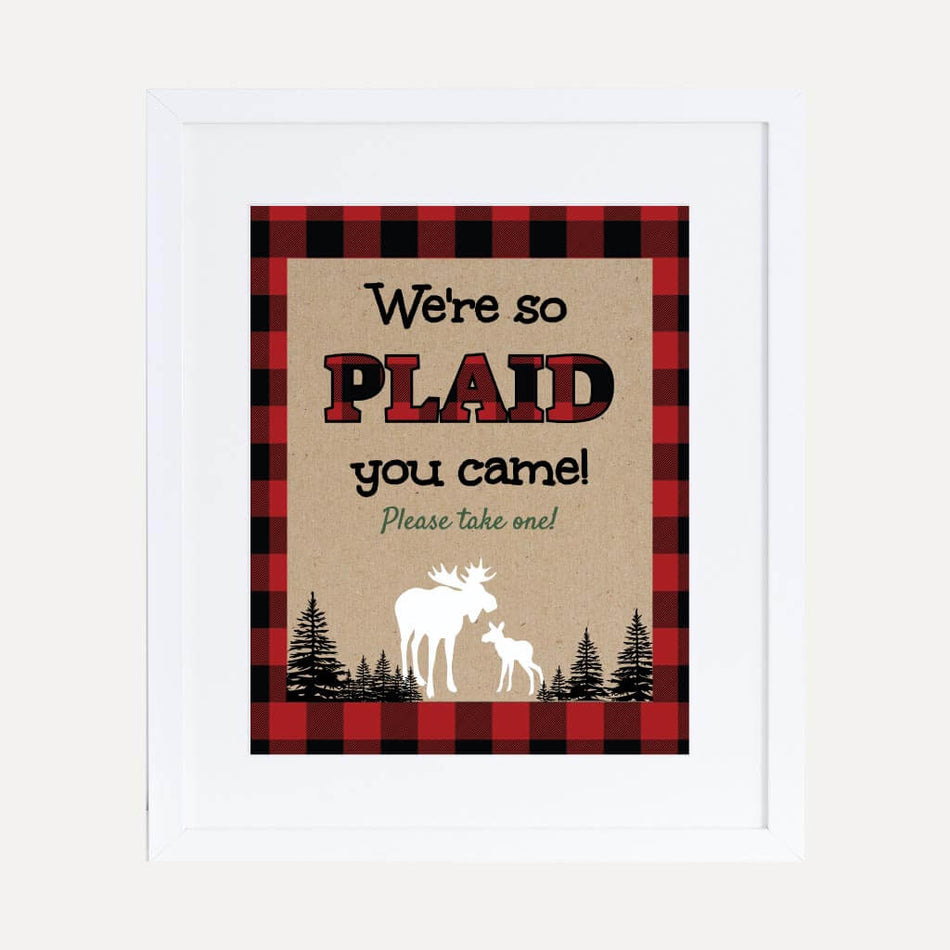 Printable Lumberjack Baby Shower Favor Sign Template | Hadley Designs