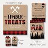Wood Pine Trees Favors Sign Thank You Card Tags
