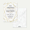 Marble and Gold Geometric Wedding Invitation Printable Template