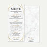 Marble and Gold Geometric Wedding Menu Printable Template