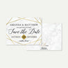 Marble and Gold Geometric Wedding Save The Date Printable Template