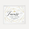 Marble and Gold Geometric Wedding Favors Sign Printable Template