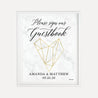 Marble and Gold Geometric Wedding Guestbook Sign Printable Template