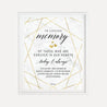 Marble and Gold Geometric Wedding Loving Memory Sign Printable Template