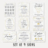 Marble and Gold Geometric Wedding Sign Set Printable Template