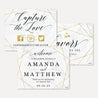 Marble and Gold Geometric Wedding Sign Set Printable Template