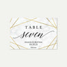 Marble and Gold Geometric Wedding Table Numbers Printable Template