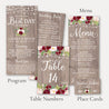 Mason Jar Rustic Burgundy Blush Wedding Complete Package Set Printable Template