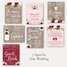 Mason Jar Rustic Burgundy Blush Wedding Complete Package Set Printable Template