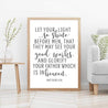 Matthew 5:16 Wall Art Christian Home Decor Sign Printable Template