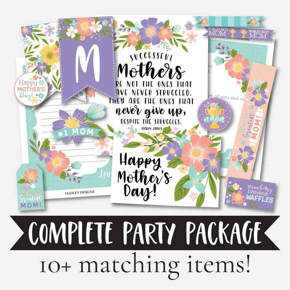 Mothers Day Complete Party Kit Package Printables