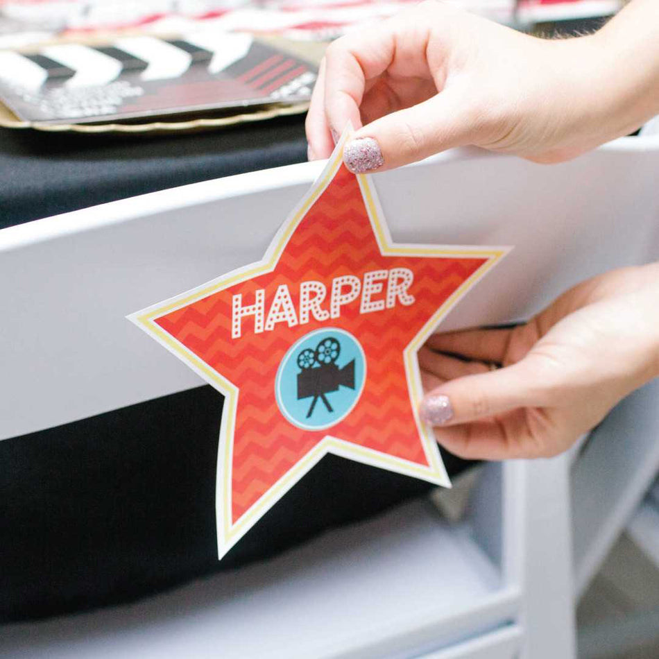 Printable Movie Party Hollywood Star Template | Hadley Designs - Printables