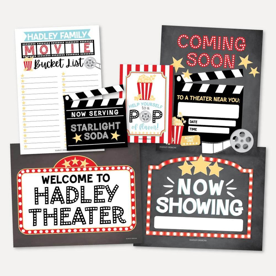 Movie Party Sign Decoration Printables