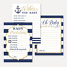 Nautical Baby Shower Prediction Advice Wishes Bundle Printable Template