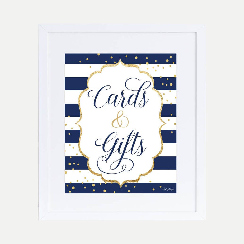 Nautical Baby Shower Cards and Gifts Sign Printable Template