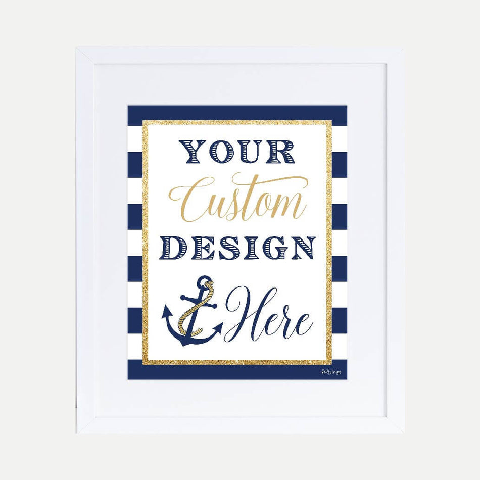 Nautical Baby Shower Custom Sign Printable Template
