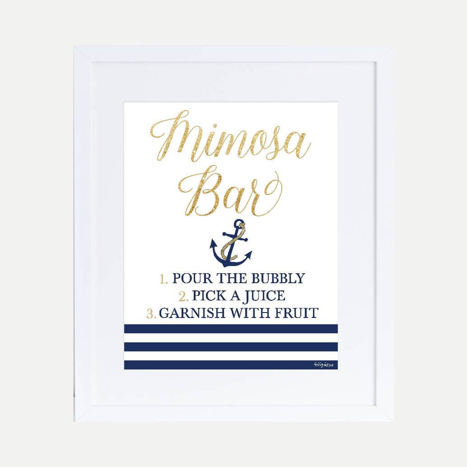 Nautical Baby Shower Mimosa Sign Printable Template