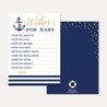 Nautical Baby Shower Wishes Card Printable Template