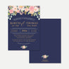 Navy and Blush Elegant Floral Wedding Invitation Printable Template