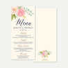 Navy and Blush Elegant Floral Wedding Menu Printable Template