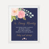 Navy and Blush Elegant Floral Wedding Loving Memory Sign Printable Template