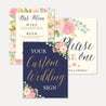 Navy and Blush Elegant Floral Wedding Sign Set Printable Template