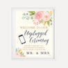 Navy and Blush Elegant Floral Wedding Unplugged Ceremony Sign Printable Template