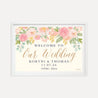 Navy and Blush Elegant Floral Wedding Welcome Sign Printable Template
