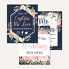 Navy and Blush Floral Wedding Sign Set Printable Template