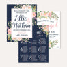Navy and Blush Floral Wedding Sign Set Printable Template