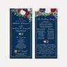 Navy Floral Wedding Program Printable Template