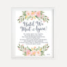 Navy Striped Blush Floral Wedding Loving Memory Sign Printable Template