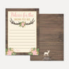 Oh Deer Girl Baby Shower Prediction Advice Wishes Bundle Printable Template