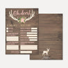 Oh Deer Girl Baby Shower Prediction Advice Wishes Bundle Printable Template