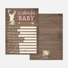 Oh Deer Girl Baby Shower Prediction Advice Wishes Bundle Printable Template