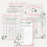 Owl Girl Baby Shower Games Set Printable Template