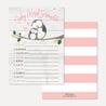 Owl Girl Baby Shower Games Set Printable Template