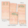 Peach Watercolor Wedding Complete Package Set Printable Template